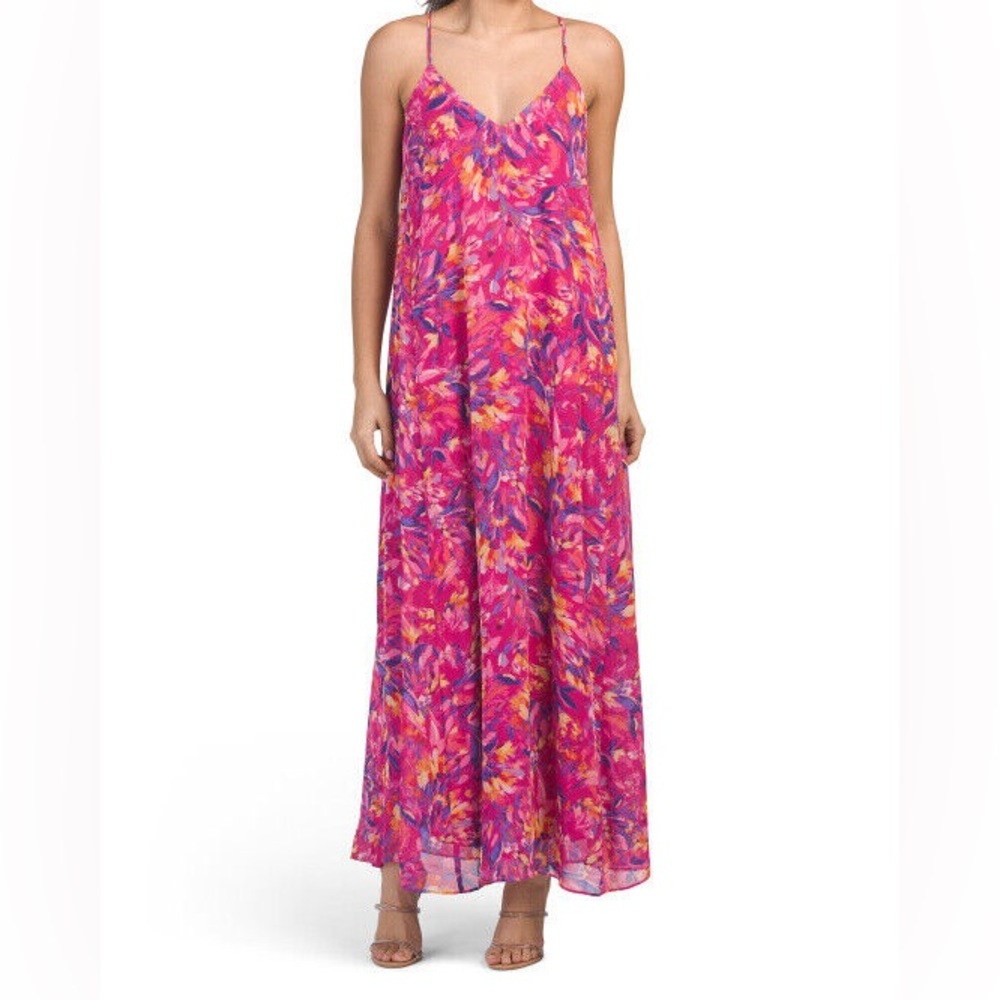 Nicole Miller XS Vibrant Floral Maxi Dress